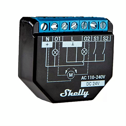 Shelly Plus 2PM – releu cu monitorizare consum, 2 canale WiFi si Bluetooth