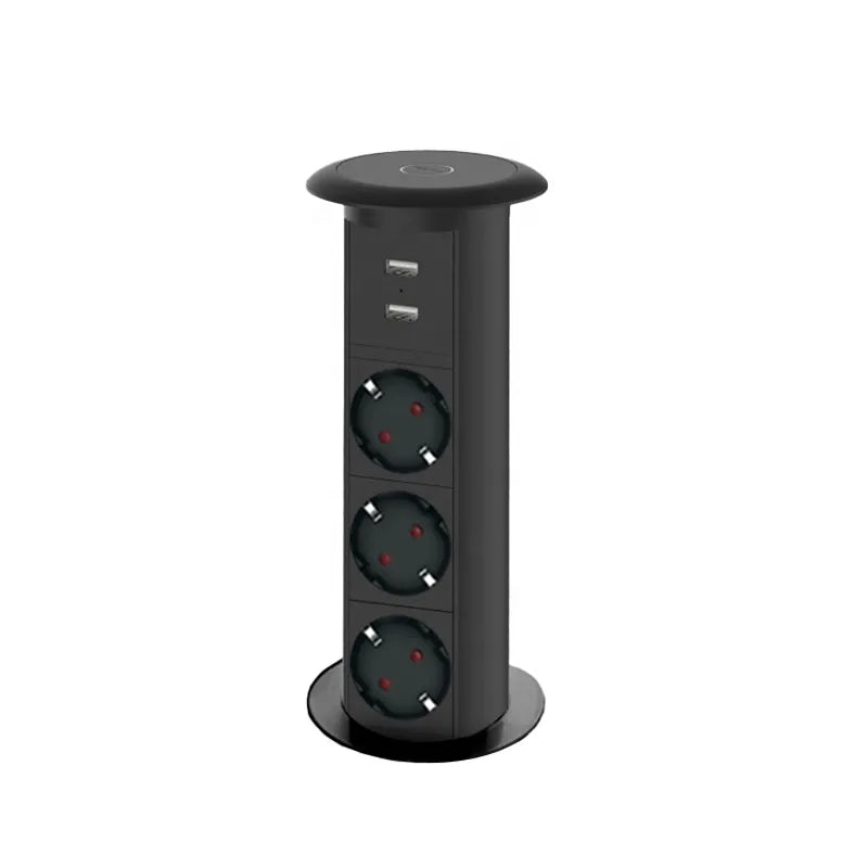 Prelungitor incorporabil blat smart LIFT BOX USB automatic 3P 2m/3×1,5mm