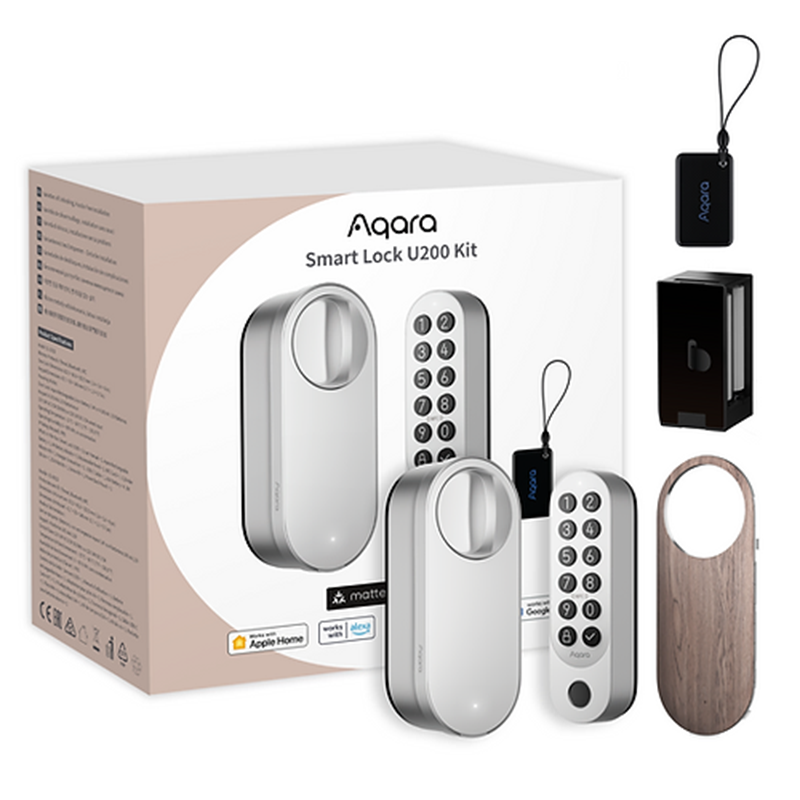 Încuietoare / Yală inteligentă Aqara U200 Kit, Silver, Apple HomeKit, Matter