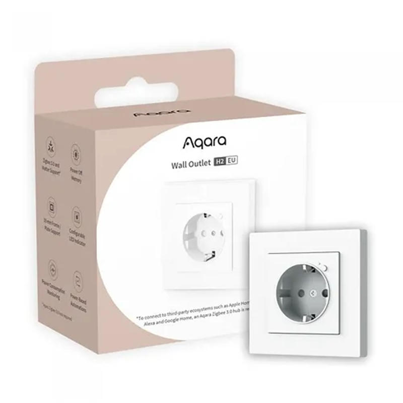 Priza inteligenta incastrabila Aqara Wall Outlet H2, Zigbee