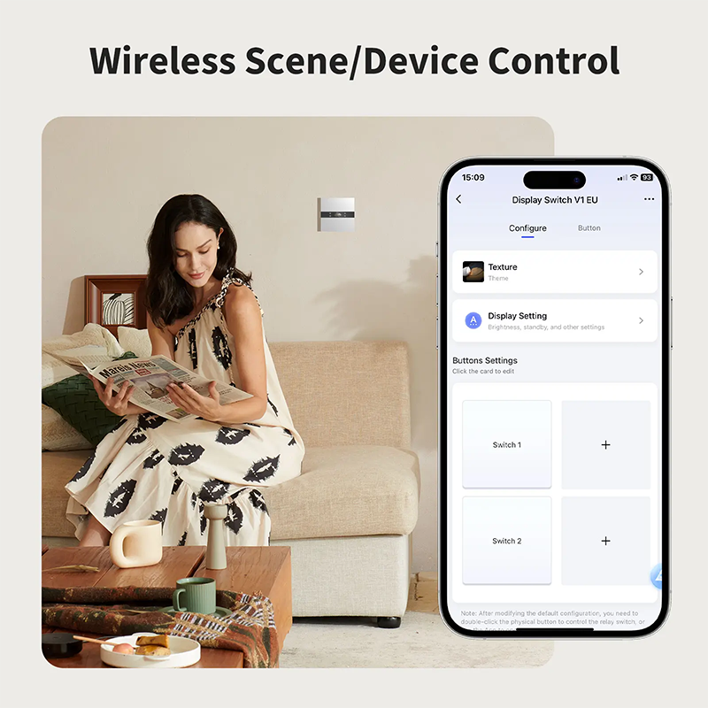 Întrerupător inteligent ‎Aqara Display Switch V1, 2 canale, Zigbee