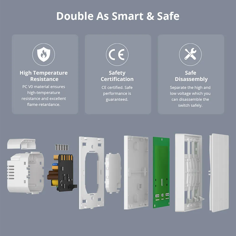 Întrerupător inteligent Sonoff M5-1C-86W, 1 canal, 10A, protocol Matter, Alb