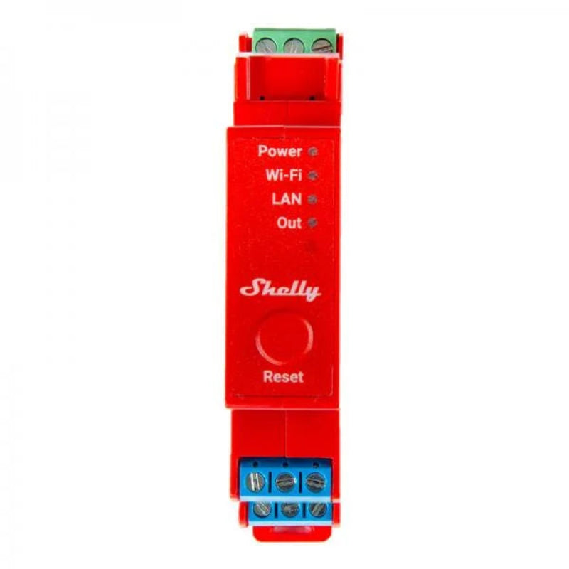 Releu inteligent Shelly Pro 1PM - 1canal cu contor de energie, WiFi, LAN, sina DIN, control aplicatie, compatibil Amazon Alexa, Google Assistant si Home Assistant