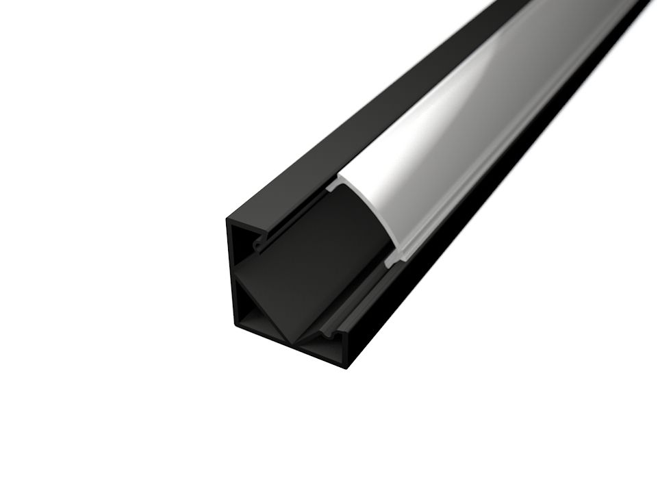 Profil banda led de colt 2M NEGRU