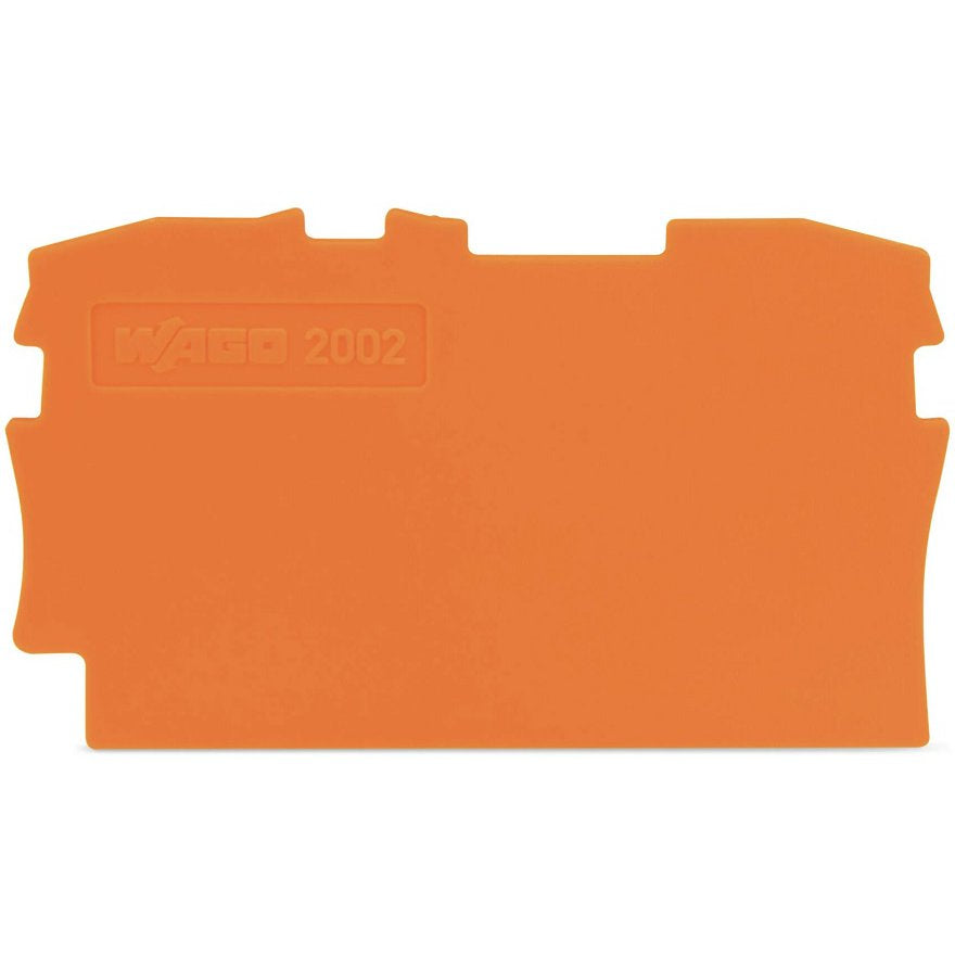 Set 5 bucati placa de capat si intermediara grosime de 0,8 mm portocaliu pentru seria 2002 Wago 2002-1292