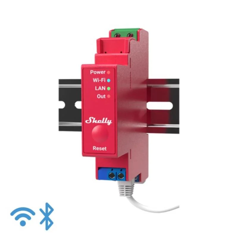 Releu inteligent Shelly Pro 1PM - 1canal cu contor de energie, WiFi, LAN, sina DIN, control aplicatie, compatibil Amazon Alexa, Google Assistant si Home Assistant