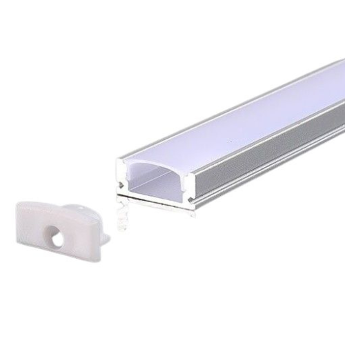 Profil aluminiu pentru banda LED Aplicat, Corp Alb, 17.4x7x12.4mm, 2 metri