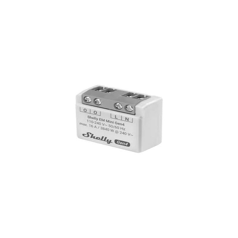 Shelly EM Mini Gen4 – Monitor de Energie Monofazat, Ultra-Compact, Wi-Fi și Bluetooth, Chip Shelly G4