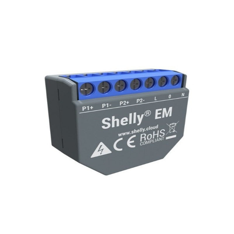 Shelly EM Contor de energie monofazat cu 2 canale cu controlul contactorului