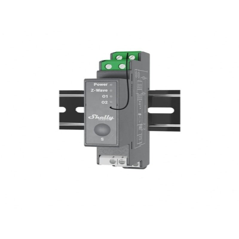 Releu inteligent Shelly Qubino Wave Pro 2, 16A, 2 canale, Z-Wave