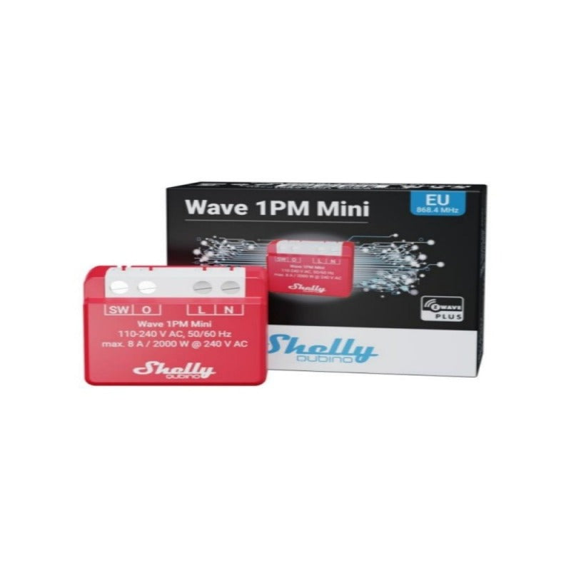 Releu inteligent Shelly Qubino Wave 1PM Mini, cu masurarea consumul, 1 canal, 8A, Z-Wave