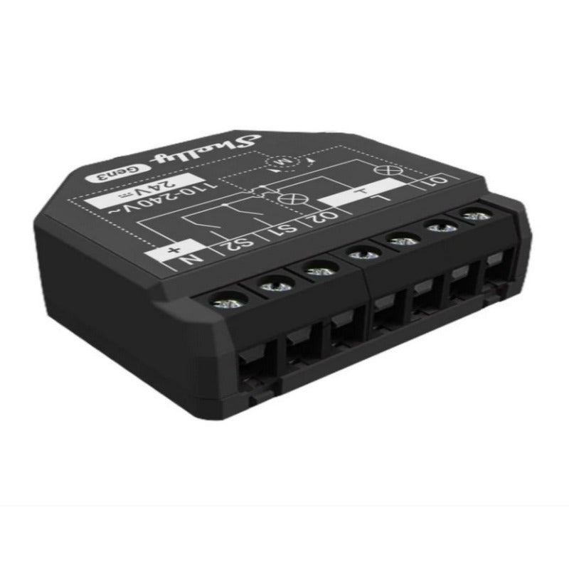 Releu inteligent Shelly 2PM GEN3, 2 canale, monitorizare consum, WiFi, Bluetooth, 2x10A