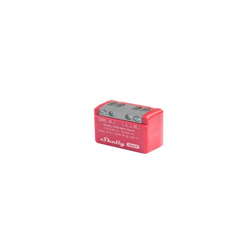 Releu inteligent Shelly 1PM Mini GEN4, 1 canal, 8A, multiprotocol (WiFi, bluetooth, matter, zigbee), compatibil Home Assistant