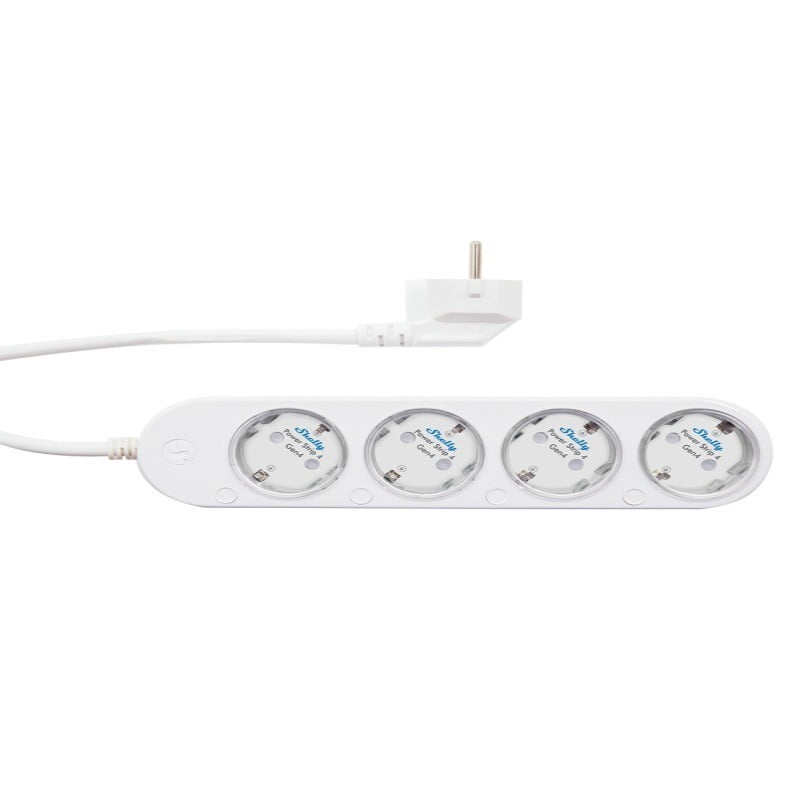 Prelungitor inteligent cu 4 prize și măsurare consum-Shelly Power Strip 4 Gen4 Alb