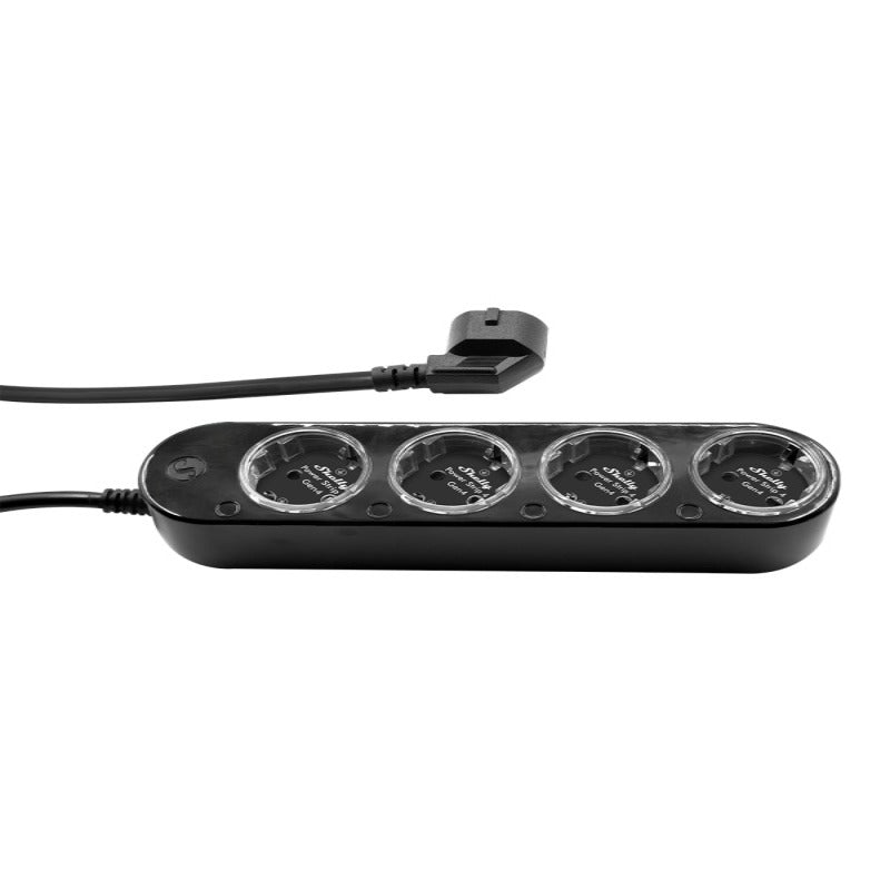 Prelungitor inteligent cu 4 prize și măsurare consum Negru - Shelly Power Strip 4 Gen4