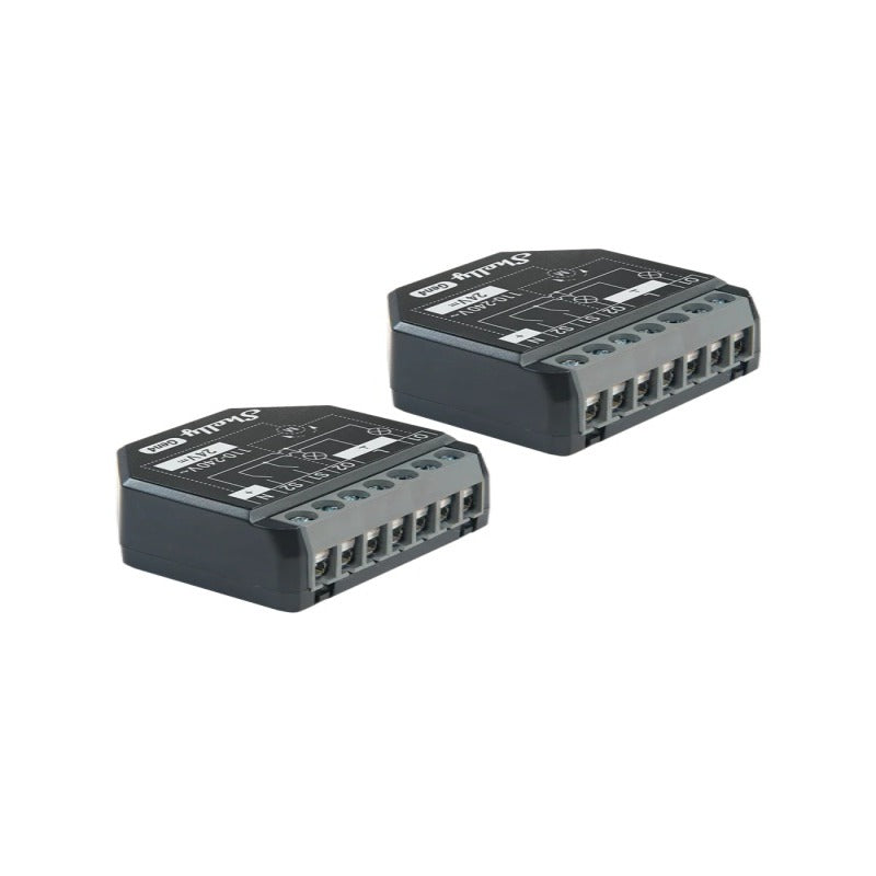 Packet 2 relee inteligente Shelly 2PM GEN4, 2 canale, 2x10A, monitorizare consum, multiprotocol (WiFi, bluetooth, matter, zigbee) , integrare Home Assistant