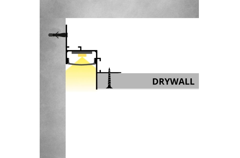 Profil LED Shadow Gap alb