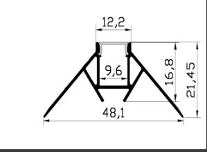 Profil LED rigips Colt Exterior Lungime 2m Aluminiu