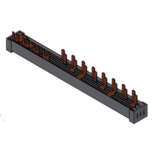 Busbar, pentru, diferențial, 4P, +, 8x1P+N, 12M