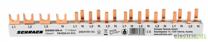 Busbar furca, 1xDiferential 4 poli + 8 x Intrerupator Automat 1P+N