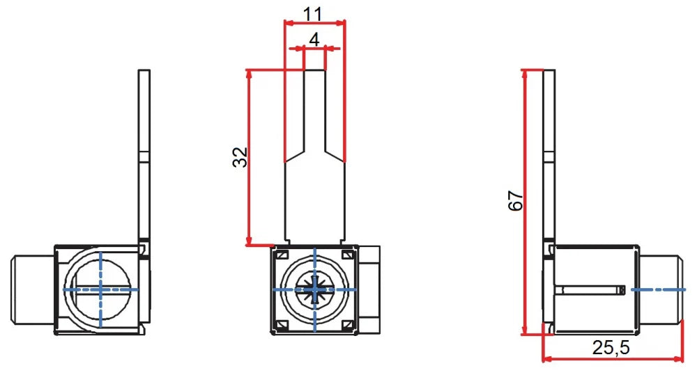 Clemă conexiune pin , perpedicular, lungă , 6-25 mm², Schrack