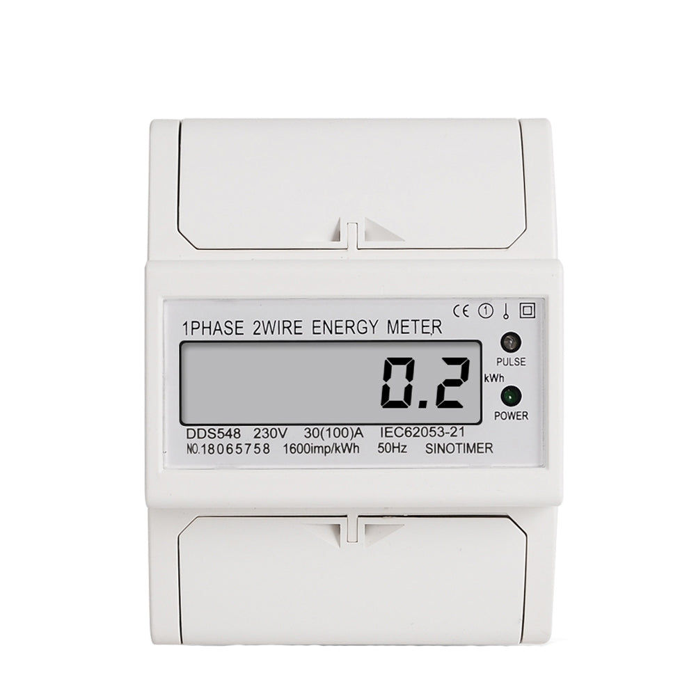 Contor monofazat de energie electrica, Sinotimer, 230V AC 50Hz, 30(100)A, ecran digital LED, DDS548