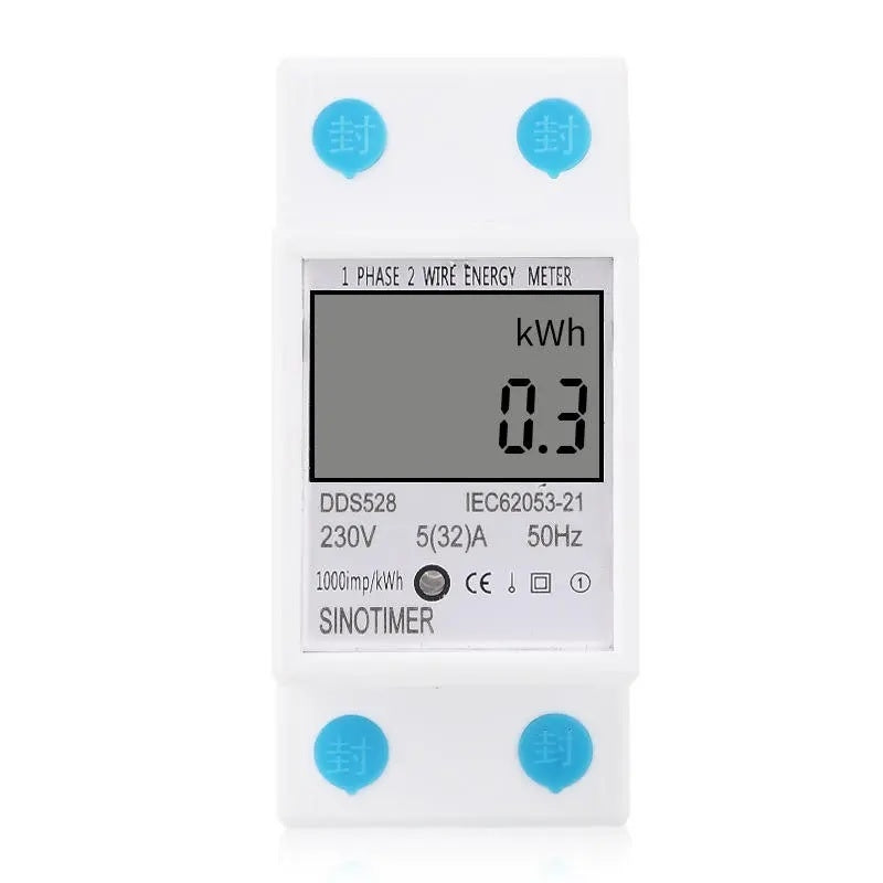 Contor monofazat de energie electrica, Sinotimer, 230V AC 50Hz 5(32)A, ecran digital LED, DDS528
