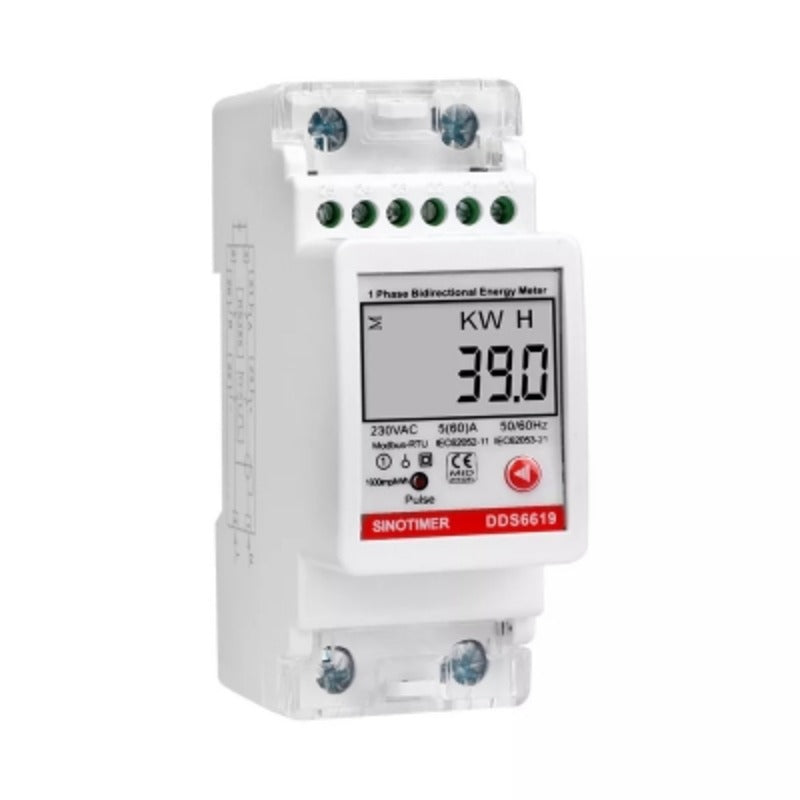 Contor monofazat de energie electrica, Sinotimer, 230V AC 50Hz, 5(80)A, ecran digital LED, DDS6619-039