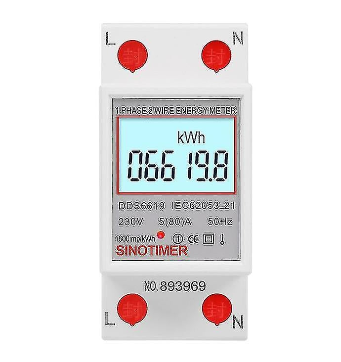 Contor monofazat de energie electrica, Sinotimer, 230V digital LED iluminat, DDS6619-008