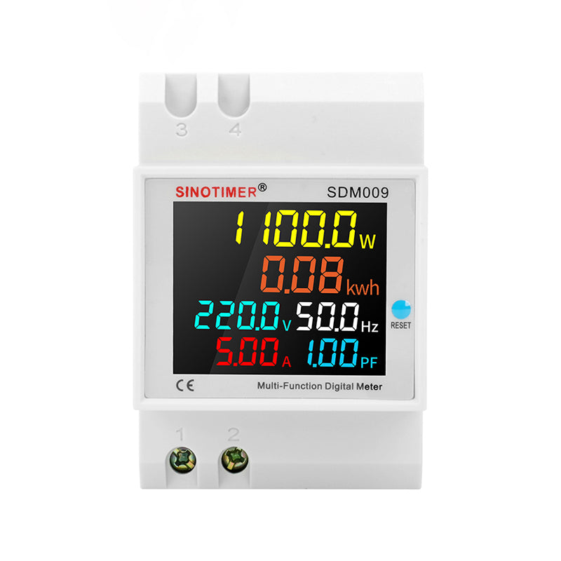 Contor monofazat de energie electrica, Sinotimer, 250-450V, 100A, display led, functie resetare, iluminat, SDM009-380