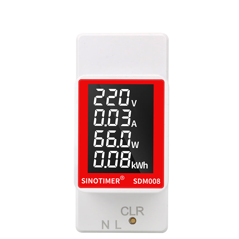 Contor monofazat de energie electrica, Sinotimer, 50-300V, 100A, display led, functie resetare, iluminat, SDM008