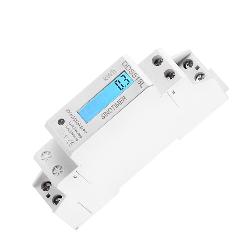 Contor monofazat de energie electrica, Sinotimer, KWH120V 5(32)A 60Hz, DDS518L, ecran digital LED