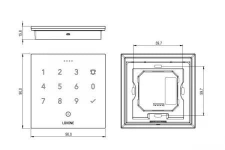 Control Acces Loxone pentru Nano Anthracite - NFC Code Touch for Nano Anthracite