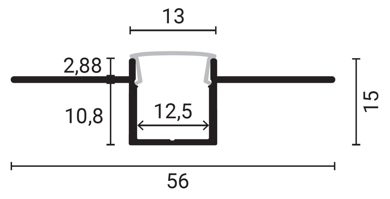 Profil banda led incastrat 2M