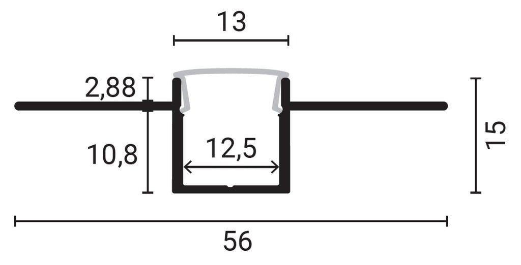 Profil banda led incastrat 2M