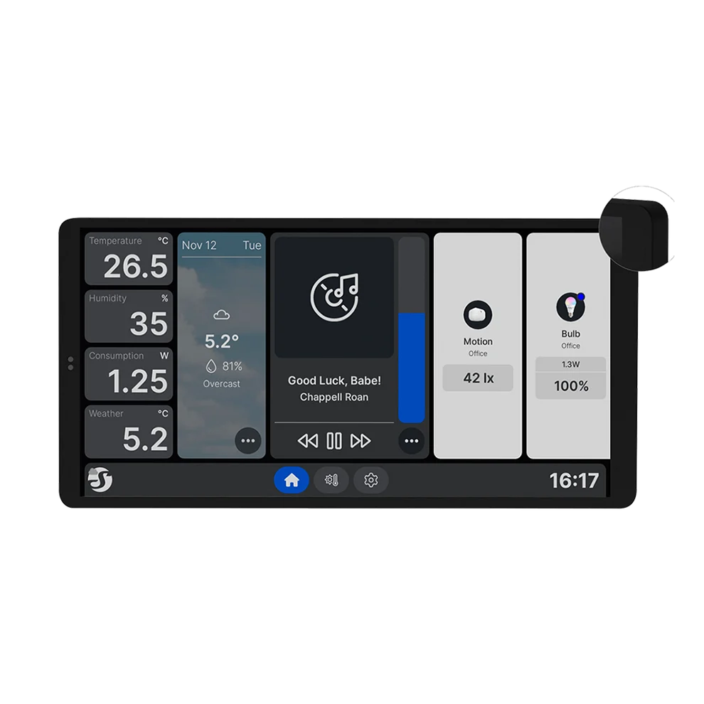 Display smart cu intrerupator integrat Shelly Wall display X 2 Silver, ecran 6.95" , integrare nativa home assistant