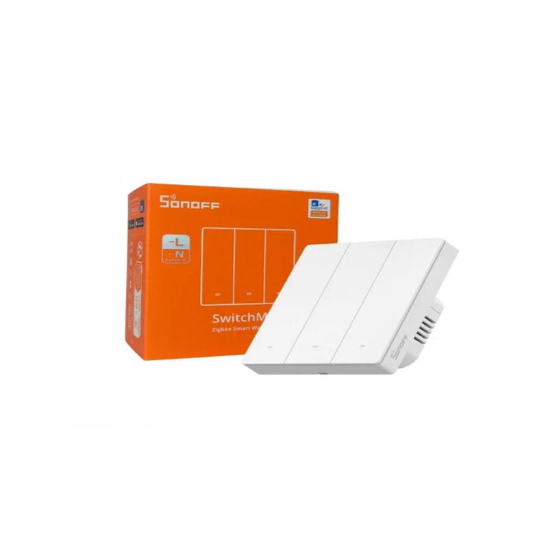 Întrerupător inteligent Sonoff ZBM5-3C-86W, 3 canale, 10A, Zigbee , Alb