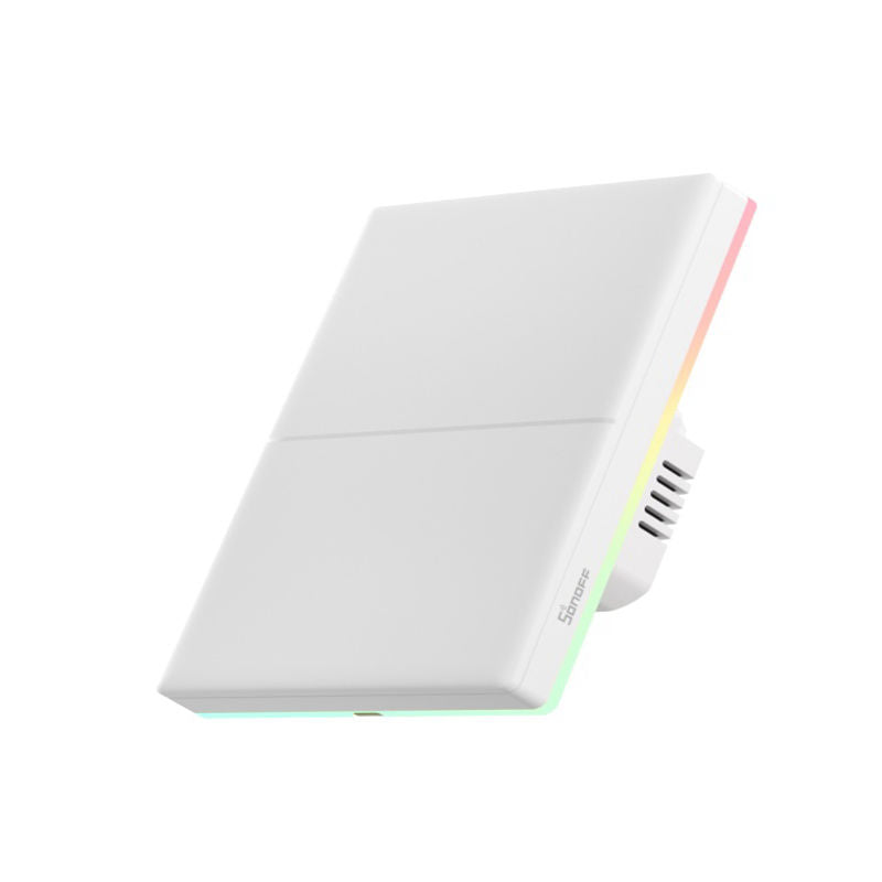 Sonoff Smart Touch Wall Switch T5-2C-120 – Întrerupător Inteligent cu 2 Canale, Panou Tactil, Iluminare RGB și Feedback Haptic