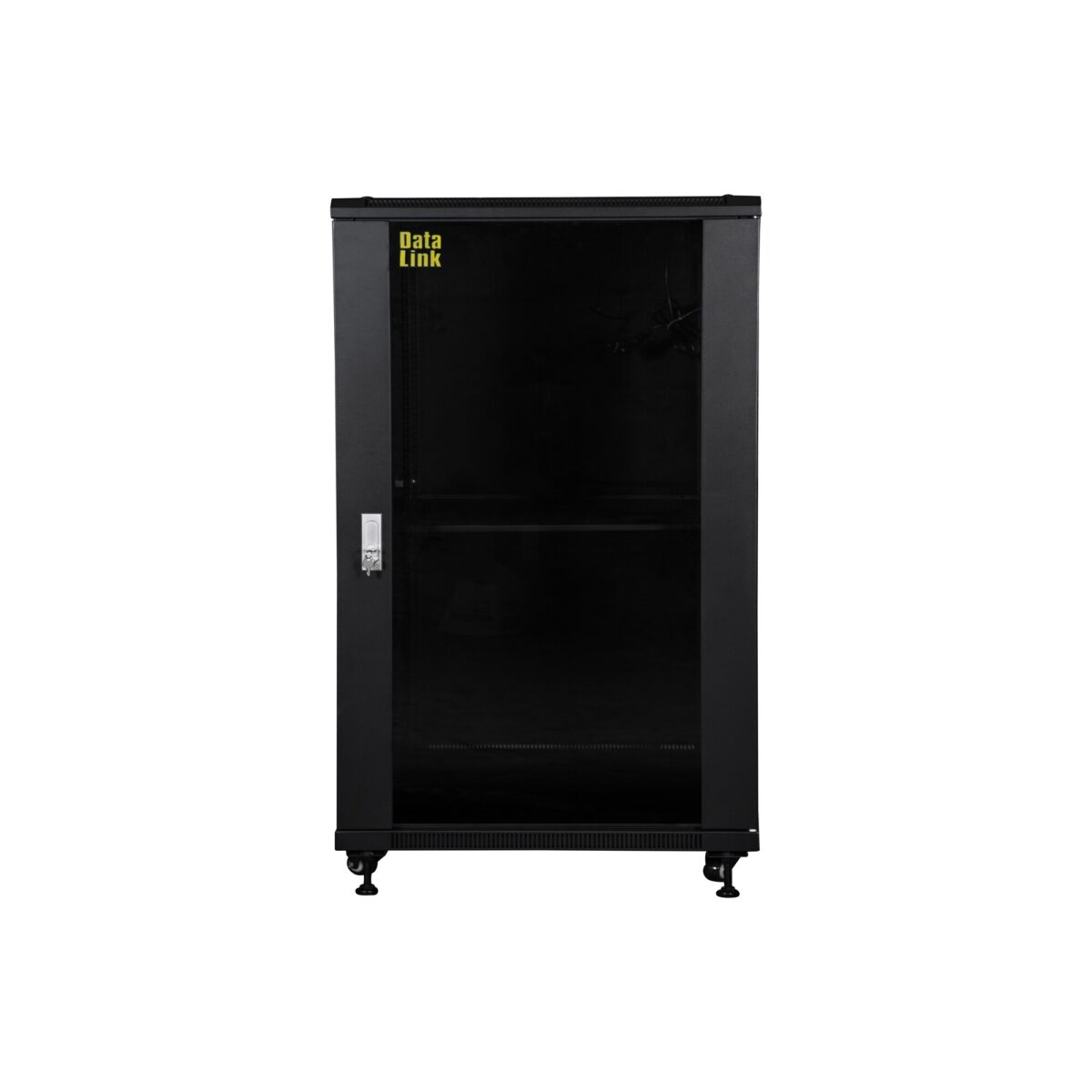 Rack 18U, DataLink, 600×600 mm, montare pe podea, neasamblat, negru, usa sticla