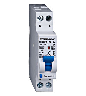Disjunctor diferential, RCBO,Tip A, B 6 , 30mA,1P+N un modul, 6kA