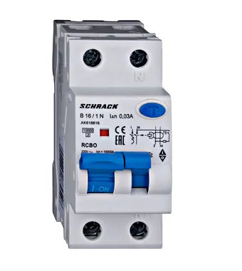 Siguranta diferentiala RCBO, 1P+N, 16A, 30mA, 10kA, curba B, tip A, AMPARO