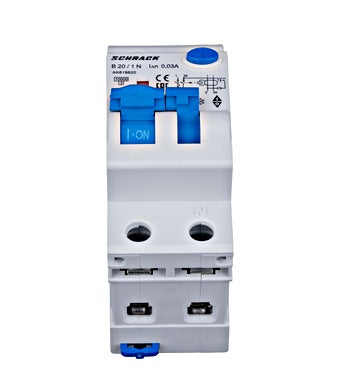 Siguranta diferentiala RCBO, 1P+N, 20A, 30mA, 10kA, curba B, tip A, AMPARO, Schrack