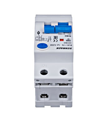 Siguranta diferentiala RCBO, 1P+N, 20A, 30mA, 10kA, curba B, tip A, AMPARO, Schrack