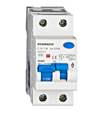 Intrerupator diferential RCBO, 1P+N, C13, 30mA, tip A, 13A, Amparo, Schrack