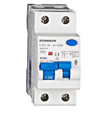 Intrerupator diferential RCBO, 1P+N, C16, 30mA, tip A, 16A, Amparo, Schrack