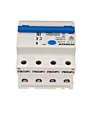 Intrerupator diferential RCBO, 3P+N, 30mA, 6kA, curba C, tip A, 16A, Amparo, Schrack