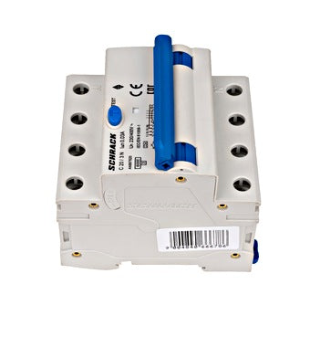 Intrerupator diferential RCBO, 3P+N, 30mA, 6kA, curba C, tip A, 20A, Amparo, Schrack