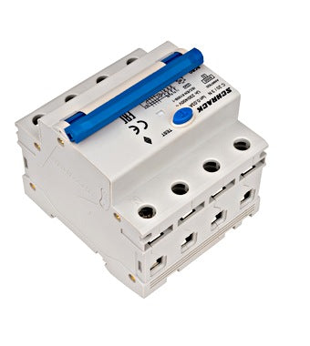 Intrerupator diferential RCBO, 3P+N, 30mA, 6kA, curba C, tip A, 20A, Amparo, Schrack
