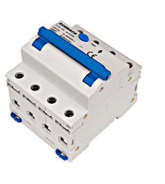 Intrerupator diferential RCBO, 3P+N, 30mA, 6kA, curba B, tip A, 20A, Amparo, Schrack