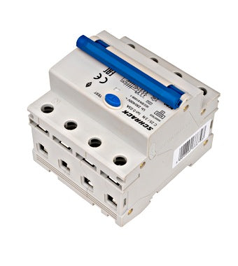 Intrerupator diferential RCBO, 3P+N, 30mA, 6kA, curba C, tip A, 25A, Amparo, Schrack